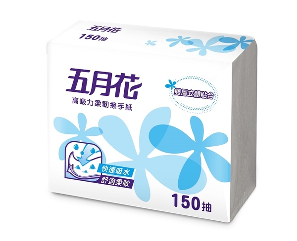 【五月花】高吸力柔韌擦手紙/150抽*20包